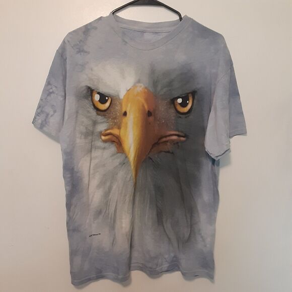 Bald Eagle 2011 Vincent Hie T-Shirt Tie Dye Men’s Medium Blue Short Sleeve AOP - Picture 1 of 7